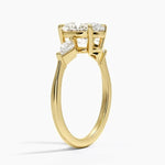 Custom engagement ring in yellow gold with lab grown diamond - Gold Engagement Ring .