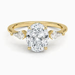 Custom engagement ring in yellow gold with lab grown diamond - Gold Engagement Ring .