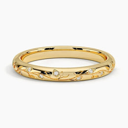 0.05 Ct Oval Cut Diamond Gold Unique Diamond Wedding Ring
