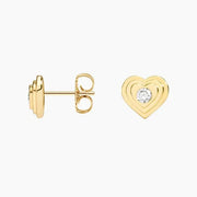 0.24 Ct Heart Saped Gold Diamond Earrings For Custom And Jewerly