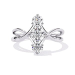 3.52 Ct round twisted unique engagement ring, gothic engagement rings, green sapphire engagement ring, lab grown diamonds engagement rings.