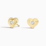 0.24 Ct Heart Saped Gold Diamond Earrings For Custom And Jewerly