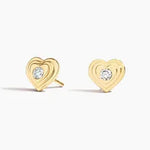 0.24 Ct Heart Saped Gold Diamond Earrings For Custom And Jewerly