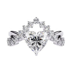 4.51 Ct round & heart proposal ring, white gold diamond ring.