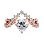 4.51 Ct round & heart proposal ring, white gold diamond ring.