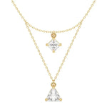 1.54 Ct Dainty gold cross necklace with small cross pendant.