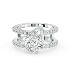 Pear Cut Two Gold  Band Diamond Ring Anniversary rings for women,