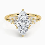 Affordable engagement ring with moss agate gemstone and gold band - Engagement Ring