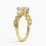 Rose gold pear shaped engagement ring with lab grown diamond - Engagement Ring .