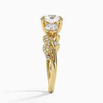 Rose gold pear shaped engagement ring with lab grown diamond - Engagement Ring .