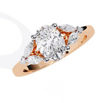 3.94 Oval Cut Diamond Women Special  anniversary ring with birthstone