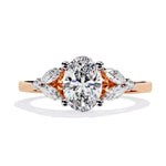 3.94 Oval Cut Diamond Women Special  anniversary ring with birthstone