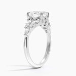 Oval cut diamond engagement ring in white gold- Women Engagement ring .