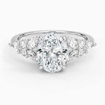 Oval cut diamond engagement ring in white gold- Women Engagement ring .
