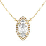 2.15 Ct Womens gold necklace with delicate chain and pendant.