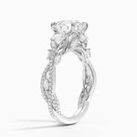 Vintage diamond engagement ring with sapphire accents - Women White Diamond Ring