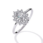 3.84 Ct Halo Engagement Diamond Gold Ring Women Special Diamond Ring .