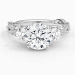 Vintage diamond engagement ring with sapphire accents - Women White Diamond Ring