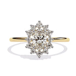 3.84 Ct Halo Engagement Diamond Gold Ring Women Special Diamond Ring .