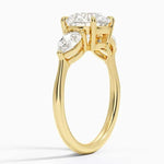 Round shaped diamond engagement ring in yellow gold- Women Diamond Ring