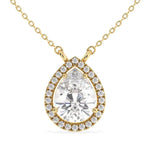 3.87 Ct with gold necklace featuring green gemstone pendant.
