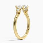 Round  shaped diamond engagement ring in yellow gold -Women Unique Diamond Ring