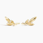 Unique Yellow Gold Diamond Earrings For Custom Jewerlly .