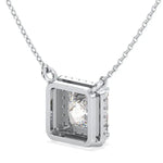 3.04 Ct gold pendant necklace with delicate chain and charm.