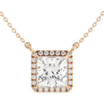 3.04 Ct gold pendant necklace with delicate chain and charm.