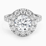 Vintage diamond engagement ring with sapphire accents White Gold Diamond Ring