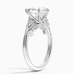 Pear diamond engagement ring in white gold - Women Engagement Ring .