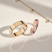 0.09Elara Lab Grown Diamond Ring in 14K Yellow Gold Eternity Wedding Ring