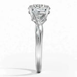 Vintage style engagement ring with sapphire - Engagement Ring Round White Gold Ring .