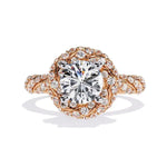Round Cut Diamond anniversary ring with birthstone anniversary rings
