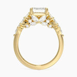 Lab grown Radiant cut engagement ring-Gold Plated Diamond Ring