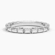 Elegant Emerald Cut Eternity Lab Grown Diamond Ring (1.38 ct. tw.) in 14K White Gold Band Ring