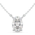 3.27 Ct Womens gold necklace with delicate chain and pendant.