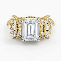 Lab grown Radiant cut engagement ring-Gold Plated Diamond Ring