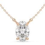 3.27 Ct Womens gold necklace with delicate chain and pendant.