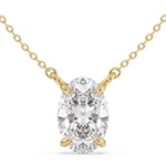 3.27 Ct Womens gold necklace with delicate chain and pendant.