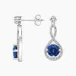 3.51 Ct Round Cut White Gold Diamond Long Earrings .