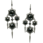 6.24 Ct Hexagon Round Cut Diamond Unique Design Earrings Wedding Black Colored Diamond Use For Jewerly Women Wedding Diamond