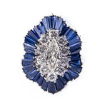 2.89 Ct Round,Marquise & Baguette Cut Diamond Brooch Use For Men White Gold Plated Diamond Brooch