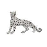 4.98 Ct Panther Lab Grown Diamond Brooch Irregule Shaped Diamond Black Colored Diamond 925 Silver Diamond Brooch