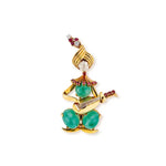 Vintage Aesthistick Look Unique Design For Ruby Diamond 14K Gold Diamond Brooch Round Brillant Cut Diamond Use For Jewerly