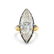 Marquise Cut Lab Grown Diamond Solitaire Ring in Yellow Gold, Large Statement Engagement Ring for Women