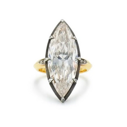 Marquise Cut Lab Grown Diamond Solitaire Ring in Yellow Gold, Large Statement Engagement Ring for Women