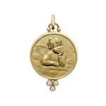 0.30 Ct lab grown white round diamond angel pendant with elegant sparkle, spiritual fine jewelry