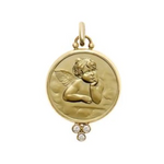 0.30 Ct lab grown white round diamond angel pendant with elegant sparkle, spiritual fine jewelry