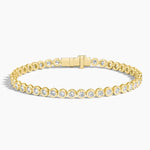 3.89 Ct Tennis bracelet diamond jewelry with sparkling white diamonds in gold setting.
